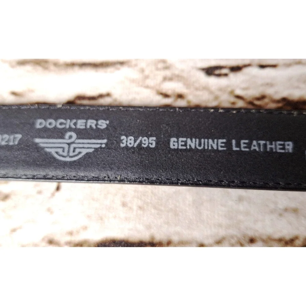 Dockers Wide Black Genuine Leather Dress Belt - Men's Size‎ 38